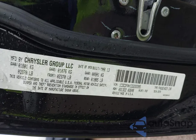 1C3CDFAH1DD233395: 43710388