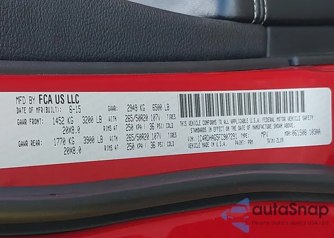 1C4RDHAG5FC907291: 43710399