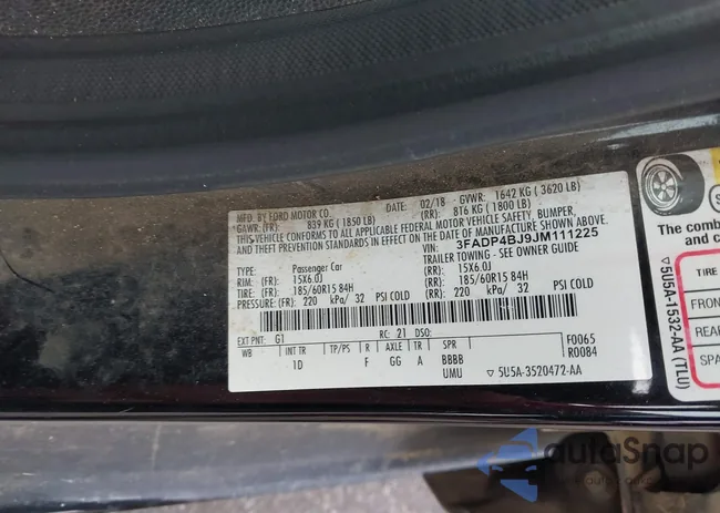 3FADP4BJ9JM111225: 43710476