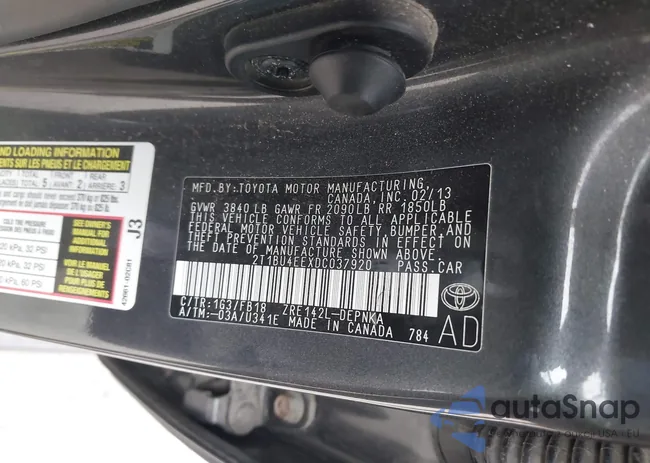 2T1BU4EEXDCO37920: 43710561