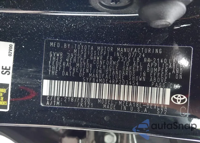 5YFB4MDE4RP203454: 43710562