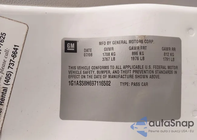 1G1AS58H697116502: 43709712