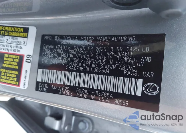 58AGZ1B18LU062604: 43709760