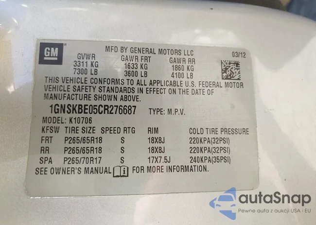 1GNSKBE05CR276687: 43709960