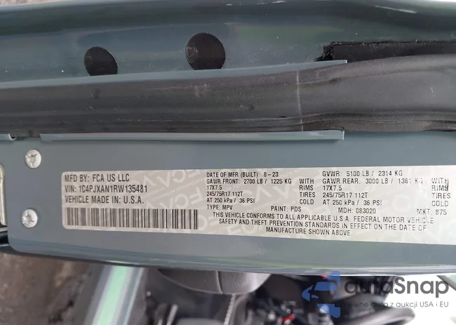 1C4PJXAN1RW135481: 43709967