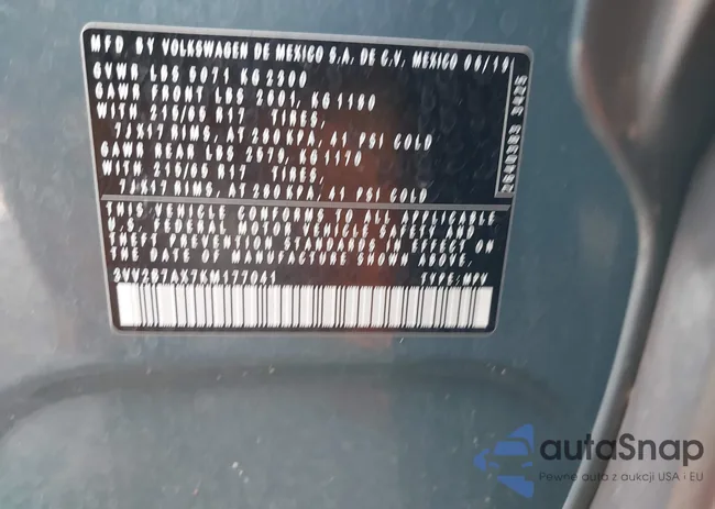 3VV2B7AX7KM177041: 43710015