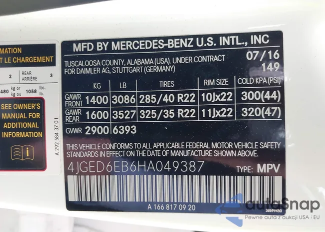 4JGED6EB6HA049387: 43711066