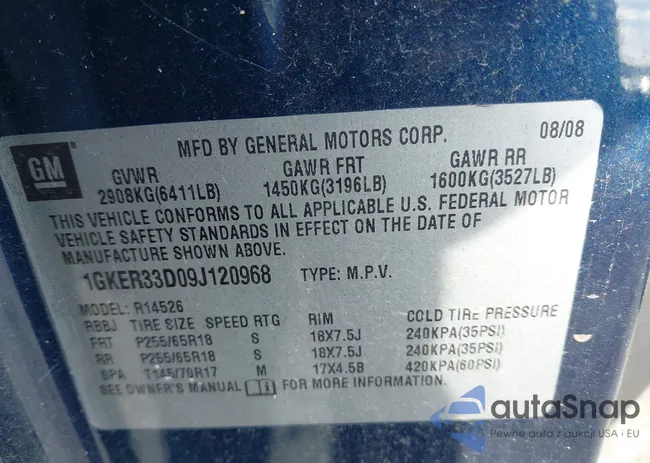 1GKER33D09J120968: 43711254