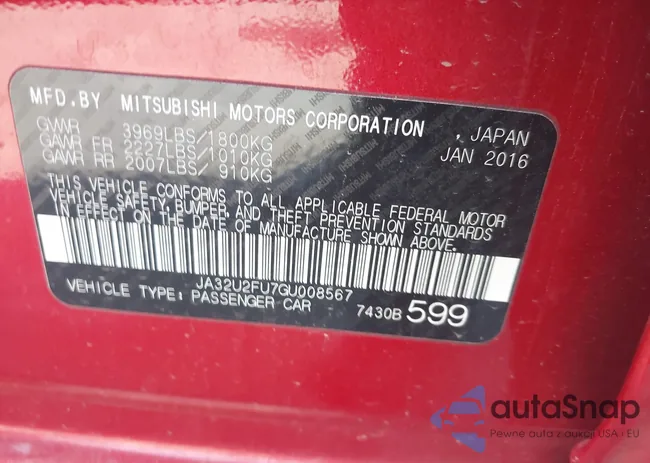 JA32U2FU7GU008567: 43711256