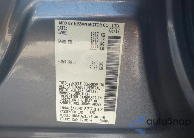 1N4AL3AP0HC277837: 43711399