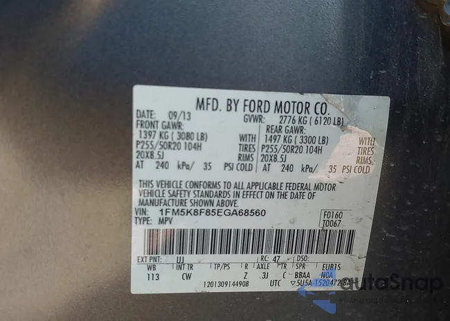 1FM5K8F85EGA68560: 43711458