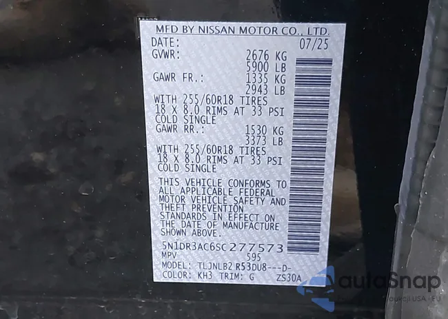 5N1DR3AC6SC277573: 43711485