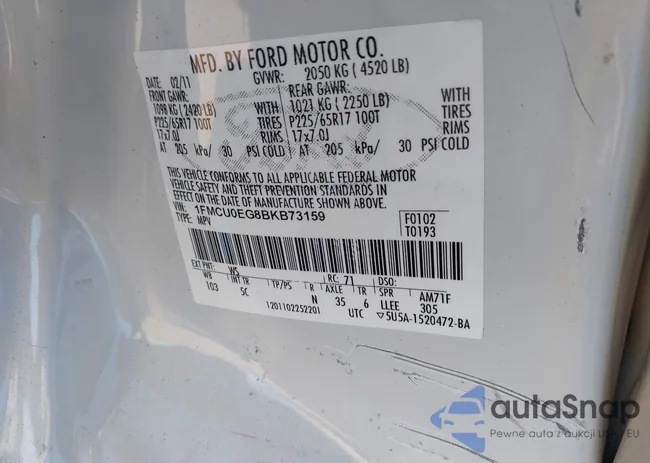 1FMCU0EG8BKB73159: 43710679