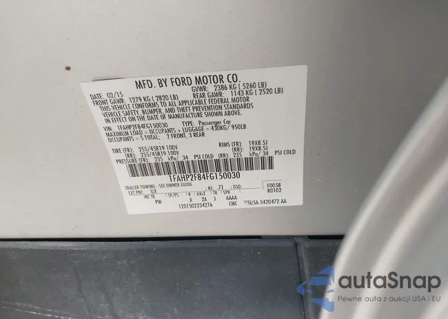 1FAHP2F84FG150030: 43710724