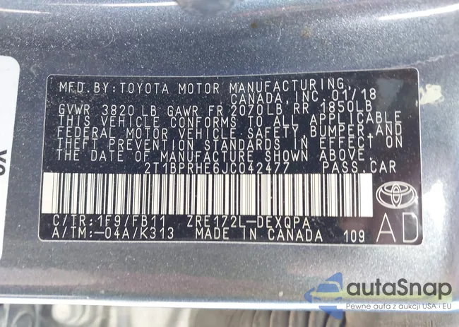 2T1BPRHE6JC042477: 43710801