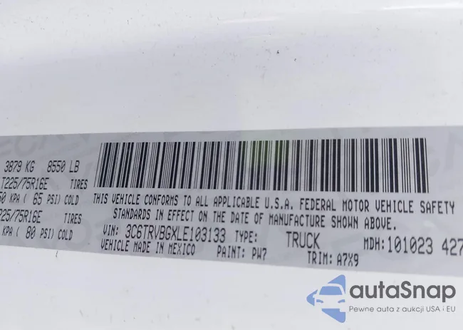 3C6TRVBGXLE103133: 43710890