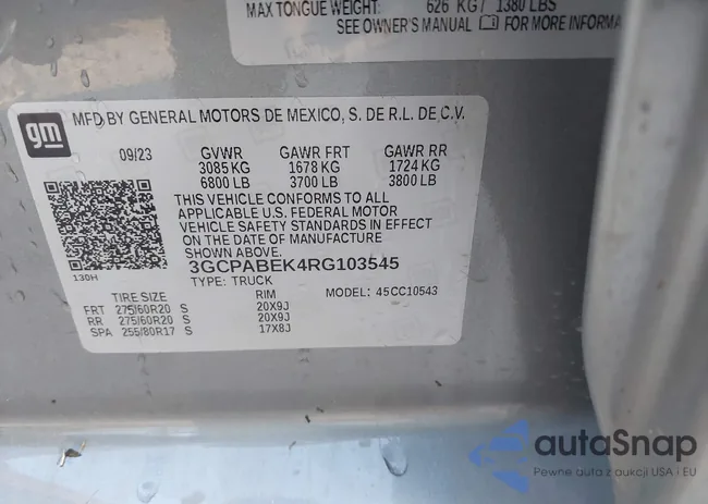 3GCPABEK4RG103545: 43710927