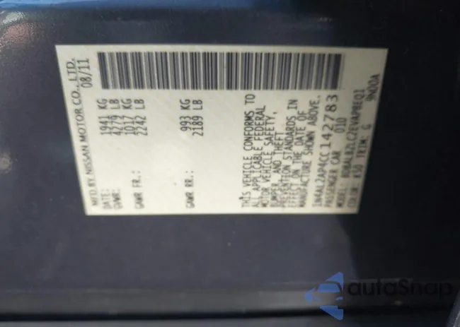 1N4AL2AP4CC142783: 43710999