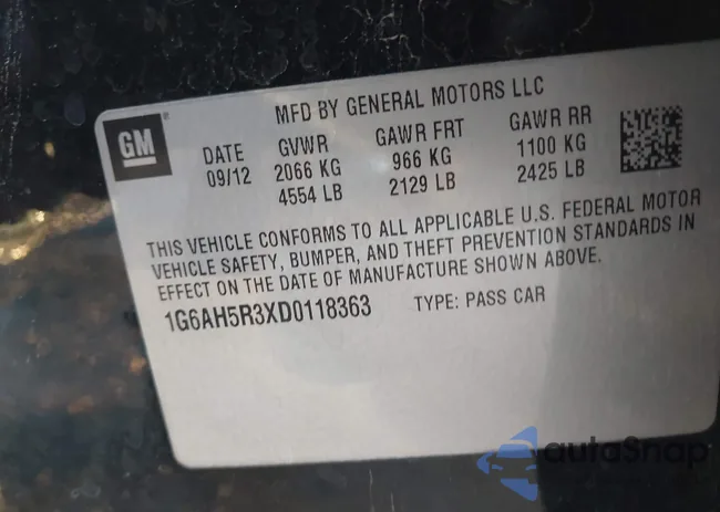 1G6AH5R3XD0118363: 43711025