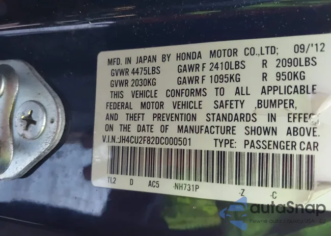 JH4CU2F82DC000501: 43712052