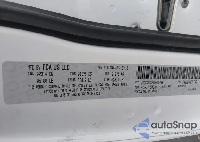 2C3CDXHGXGH235186: 43712103