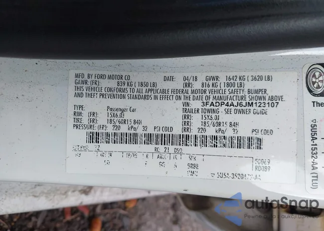 3FADP4AJ6JM123107: 43712258