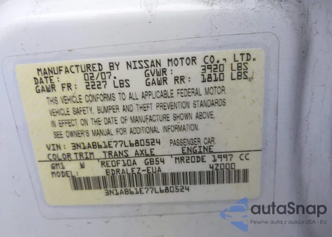 3N1AB61E77L680524: 43712324