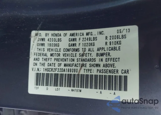 1HGCR2F32DA189090: 43712329