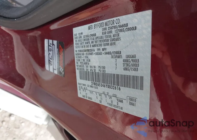 2FMDA5346YBB32616: 43712336