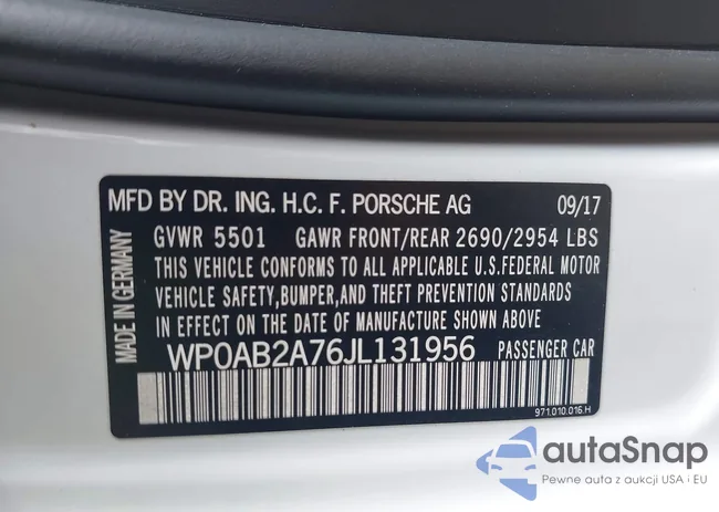 WP0AB2A76JL131956: 43712366