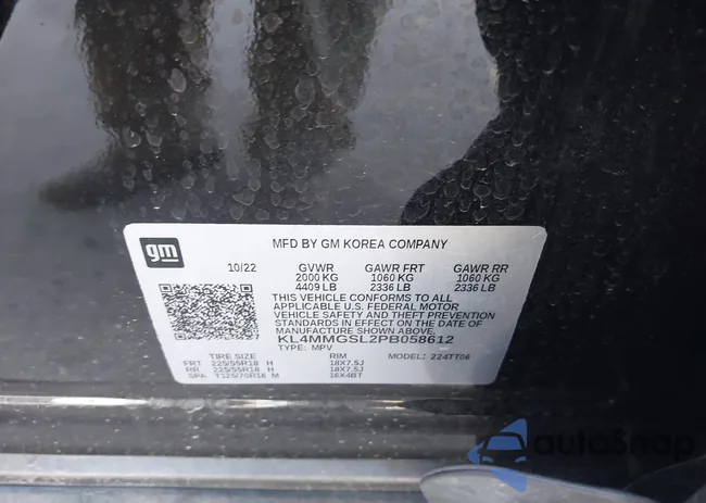 KL4MMGSL2PB058612: 43712483