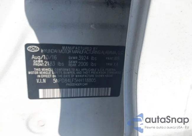 5NPD84LF5HH118805: 43712490