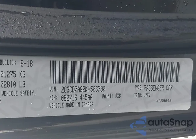 2C3CDZAG2KH506790: 43712553