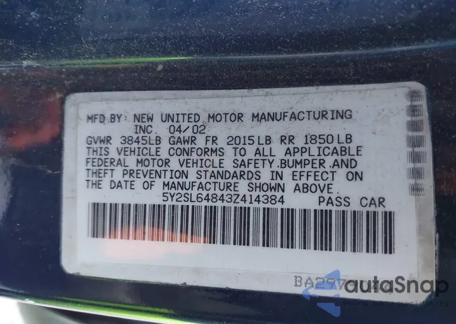 5Y2SL64843Z414384: 43712572