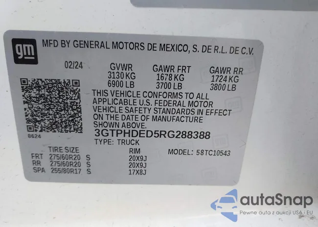 3GTPHDED5RG288388: 43712630