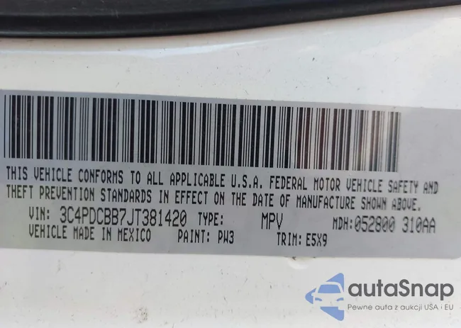 3C4PDCBB7JT381420: 43711701