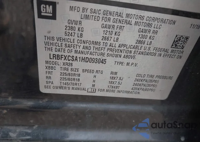 LRBFXCSA1HD093045: 43711709