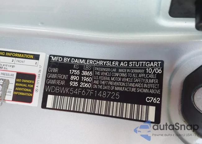 WDBWK54F67F148725: 43711785