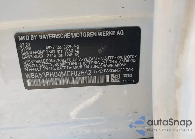 WBA53BH04MCF02642: 43711816