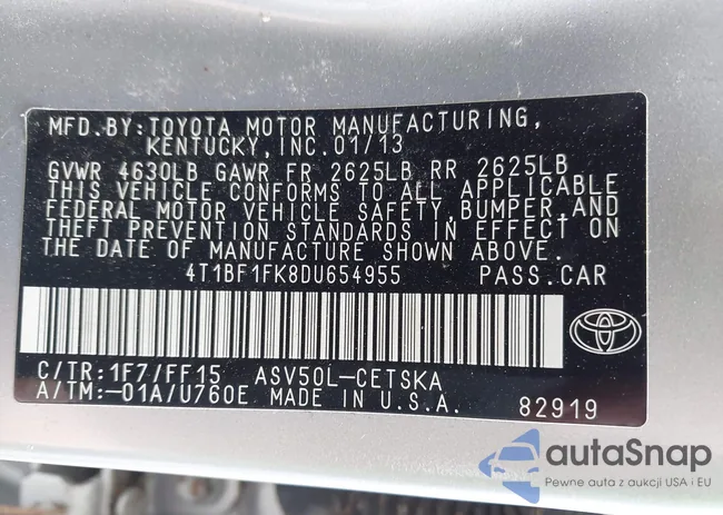 4T1BF1FK8DU654955: 43711825