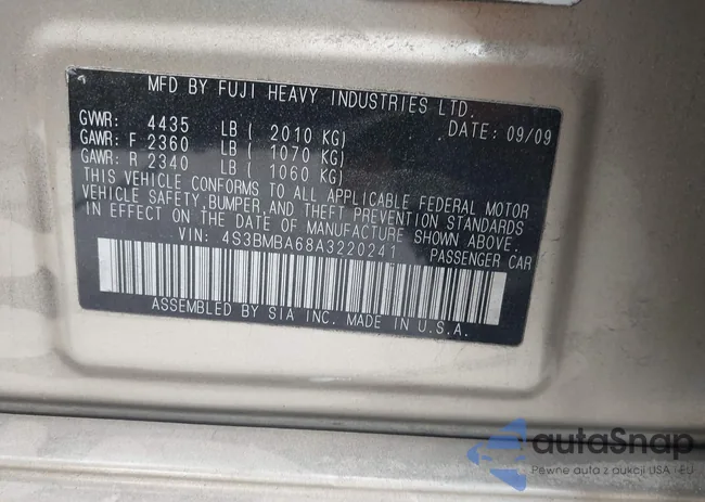 4S3BMBA68A3220241: 43712019