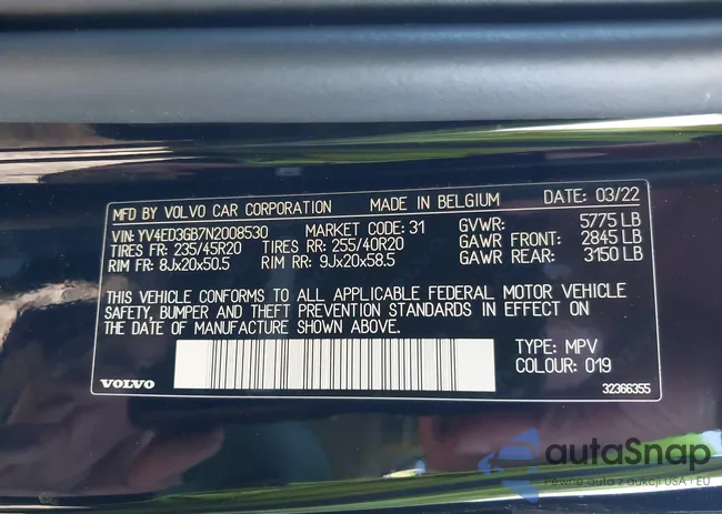 YV4ED3GB7N2008530: 43713169