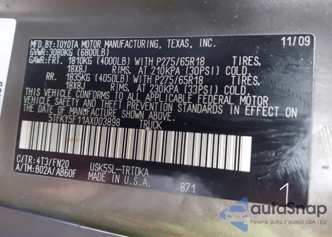 5TFKY5F11AX003898: 43713259