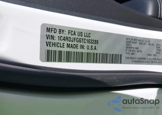 1C4RDJFG6TC163289: 43713342