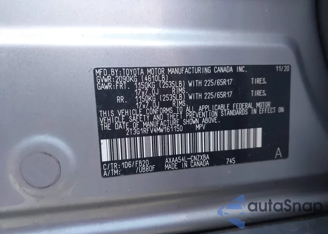 2T3G1RFV4MW161150: 43713440