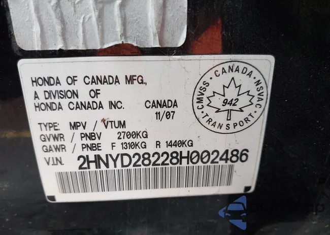 2HNYD28228H002486: 43713509