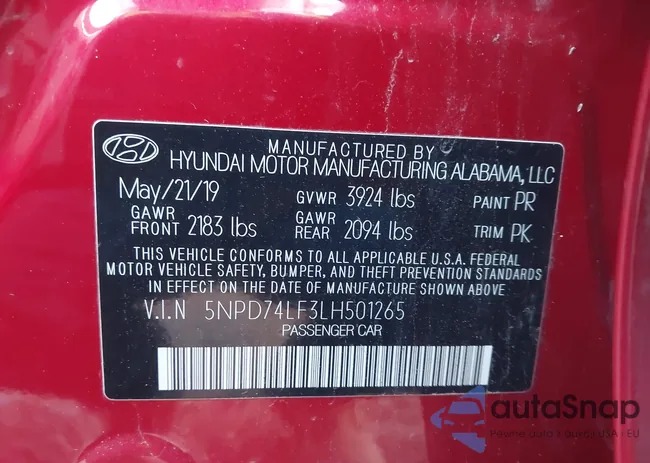 5NPD74LF3LH501265: 43713587