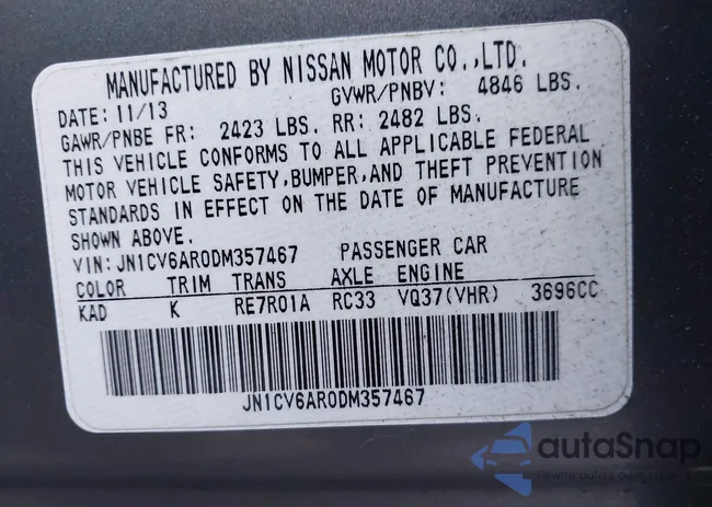 JN1CV6AR0DM357467: 43713031