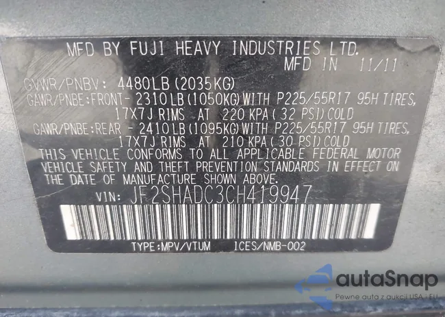 JF2SHADC3CH419947: 43714058