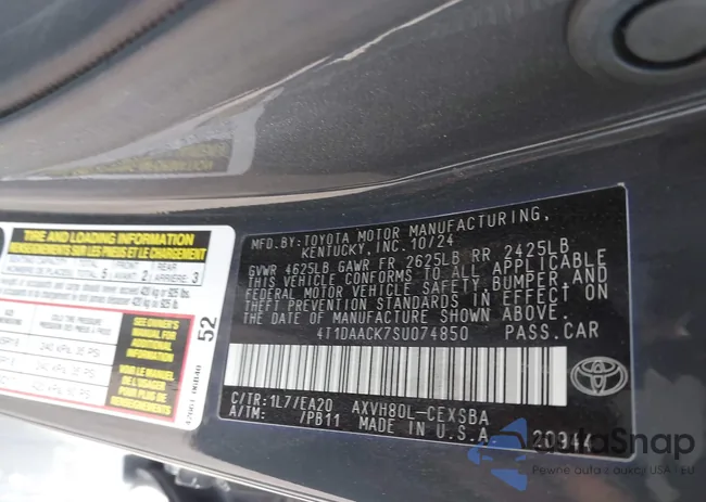 4T1DAACK7SU074850: 43714201